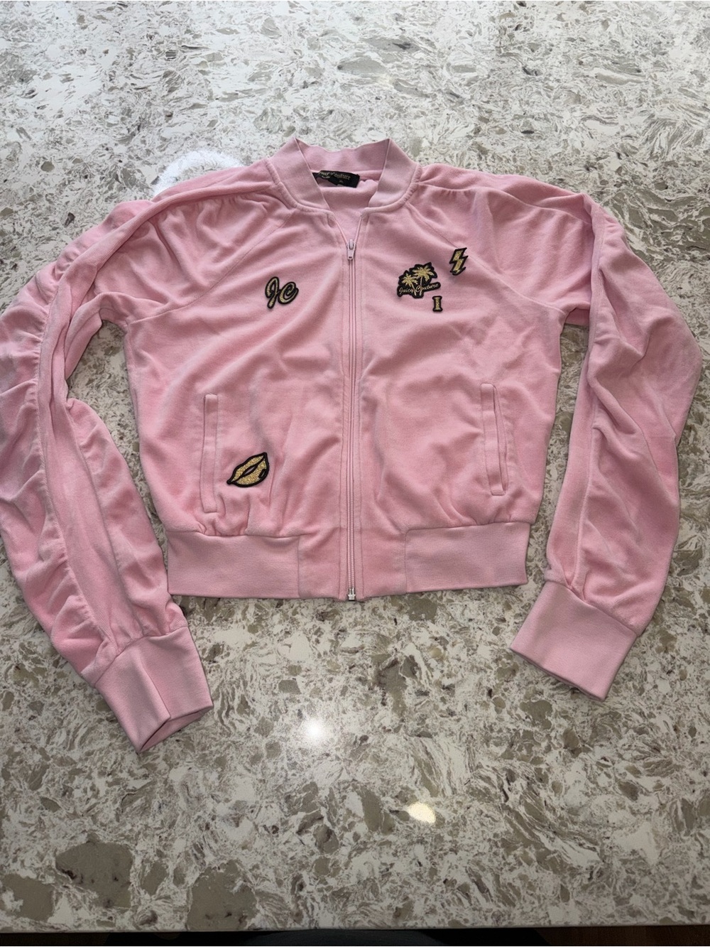 Juicy Couture Light Pink Sweatshirt with Gold Logo Tag